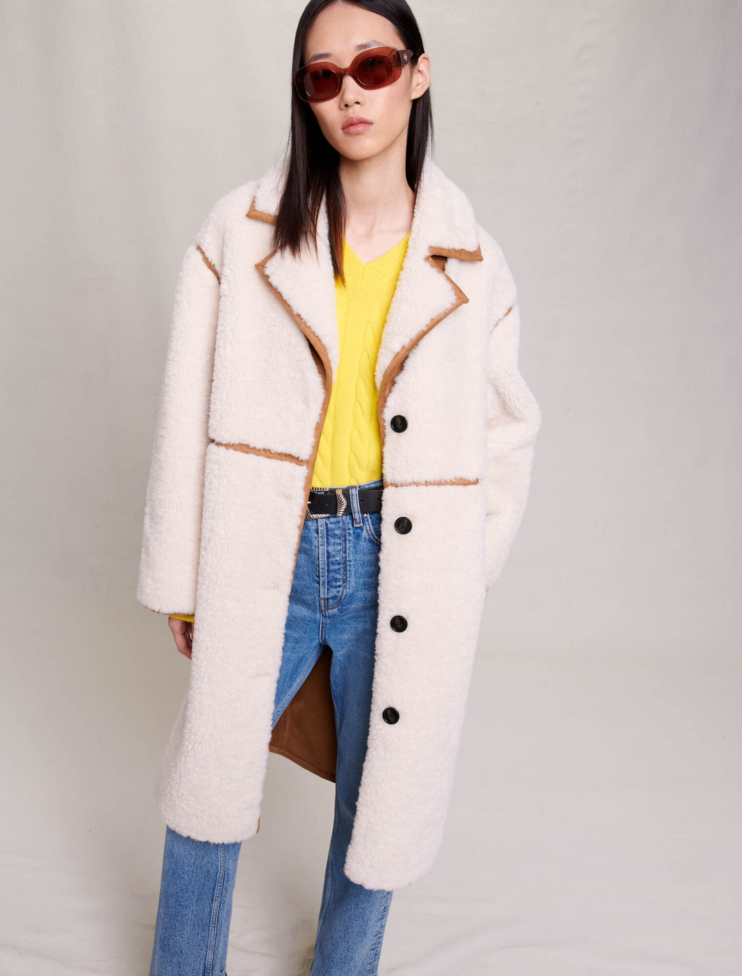 Manteau long patchwork