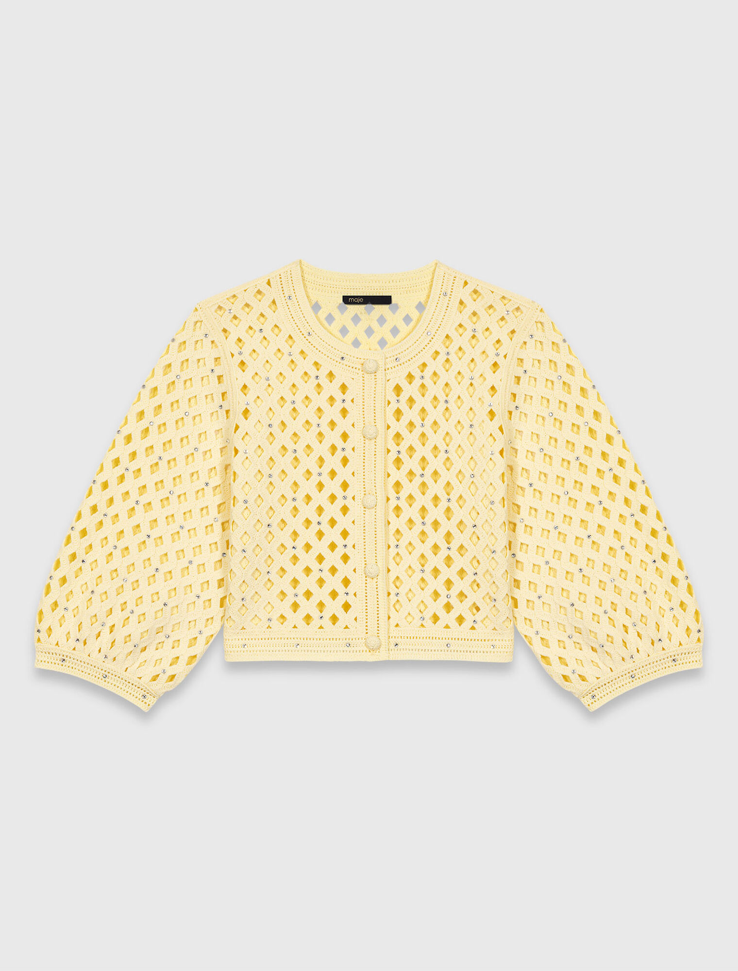 Cardigan en crochet strass&eacute;