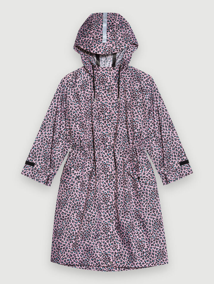 Manteau déperlant imprimé léopard