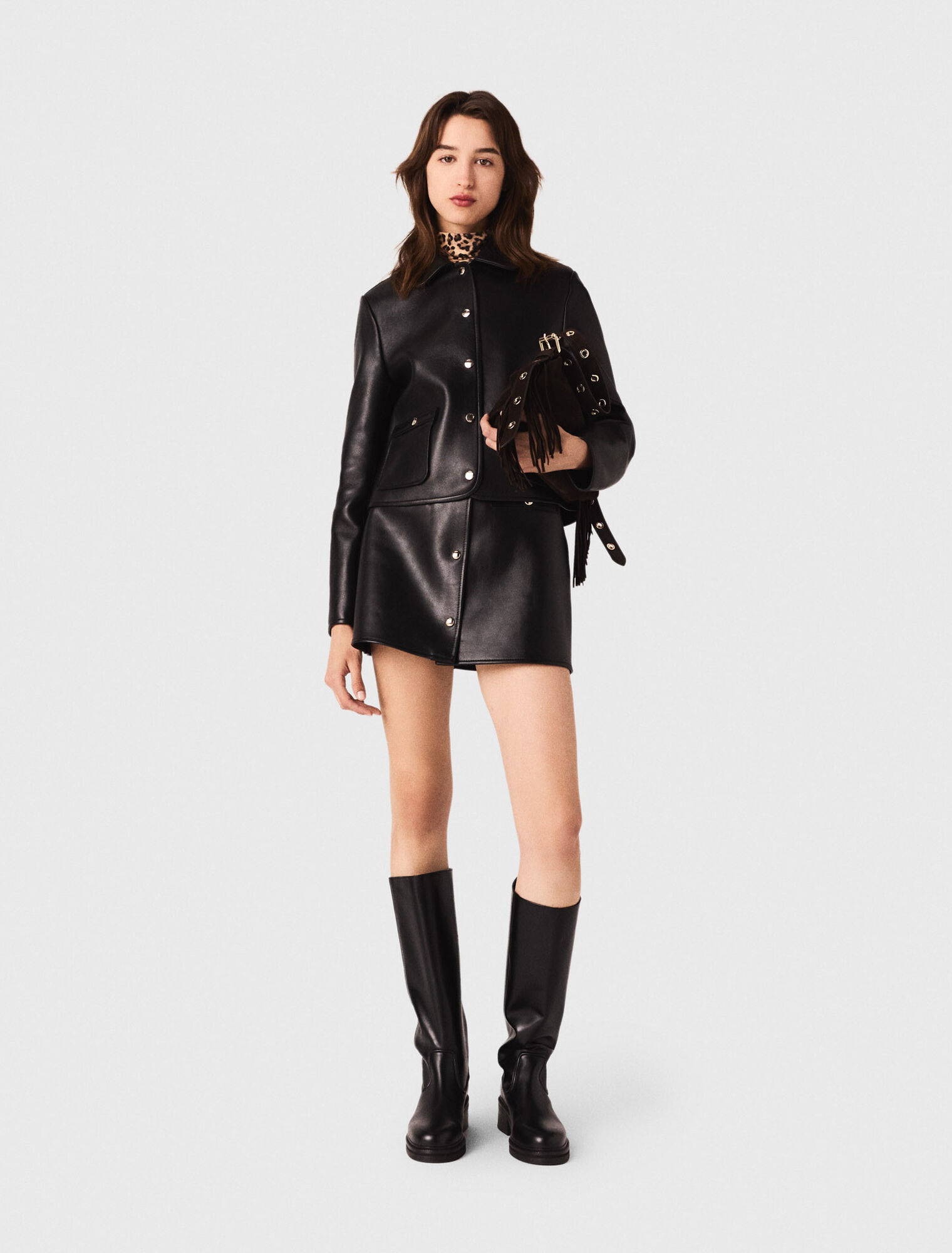 Veste courte en cuir