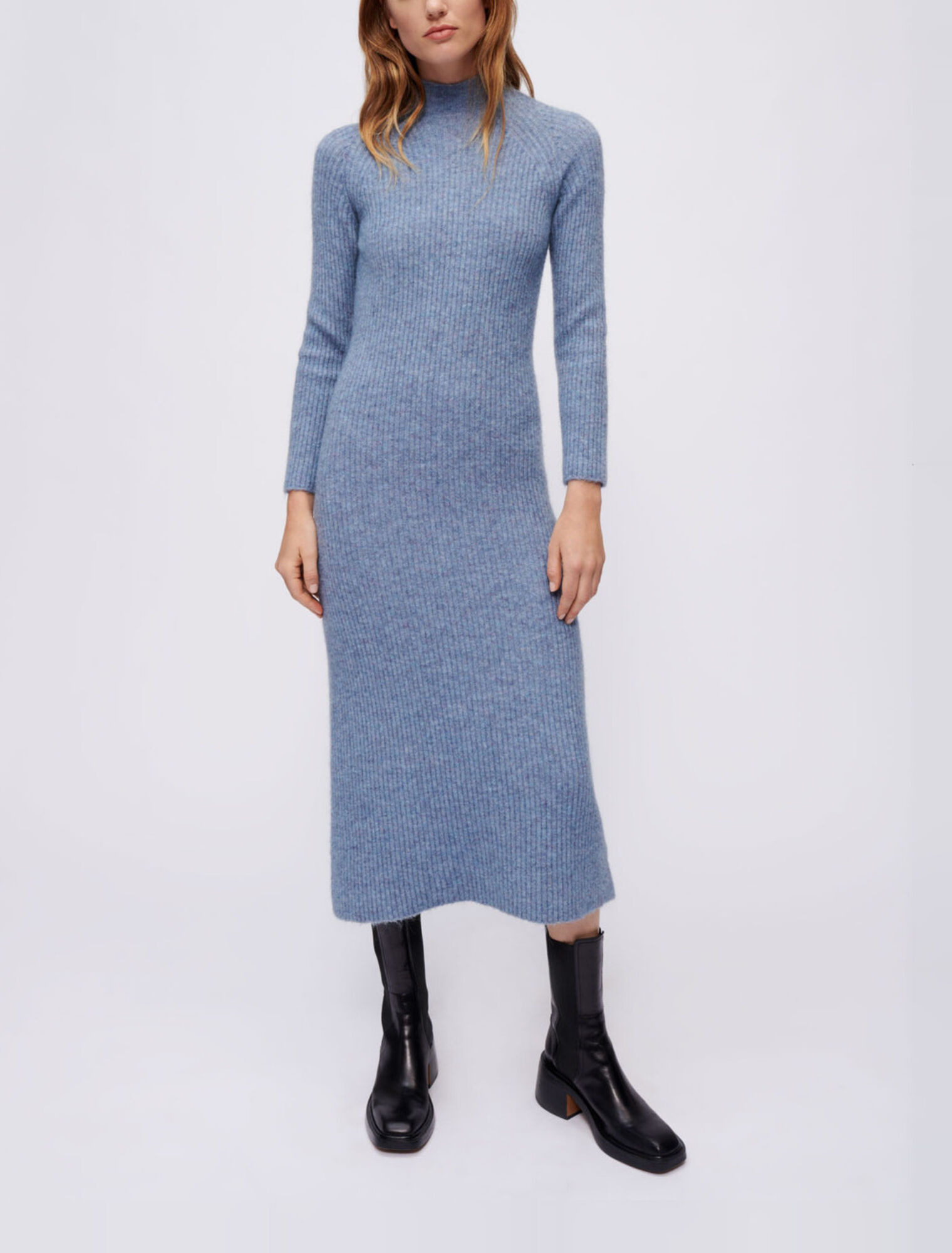 Robe en mohair col montant