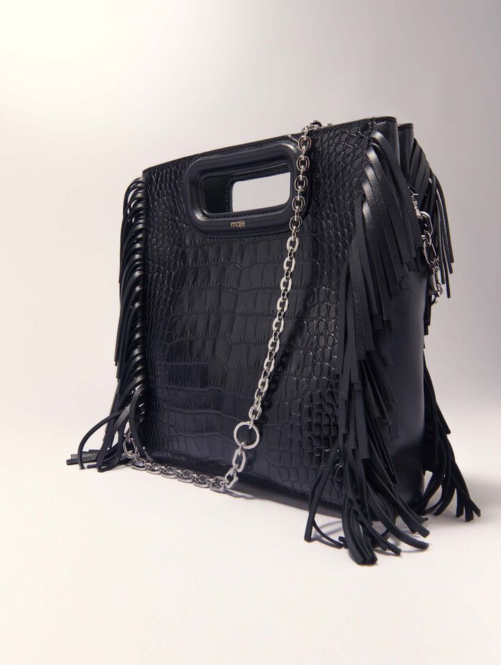 Sac M Mini en cuir effet croco