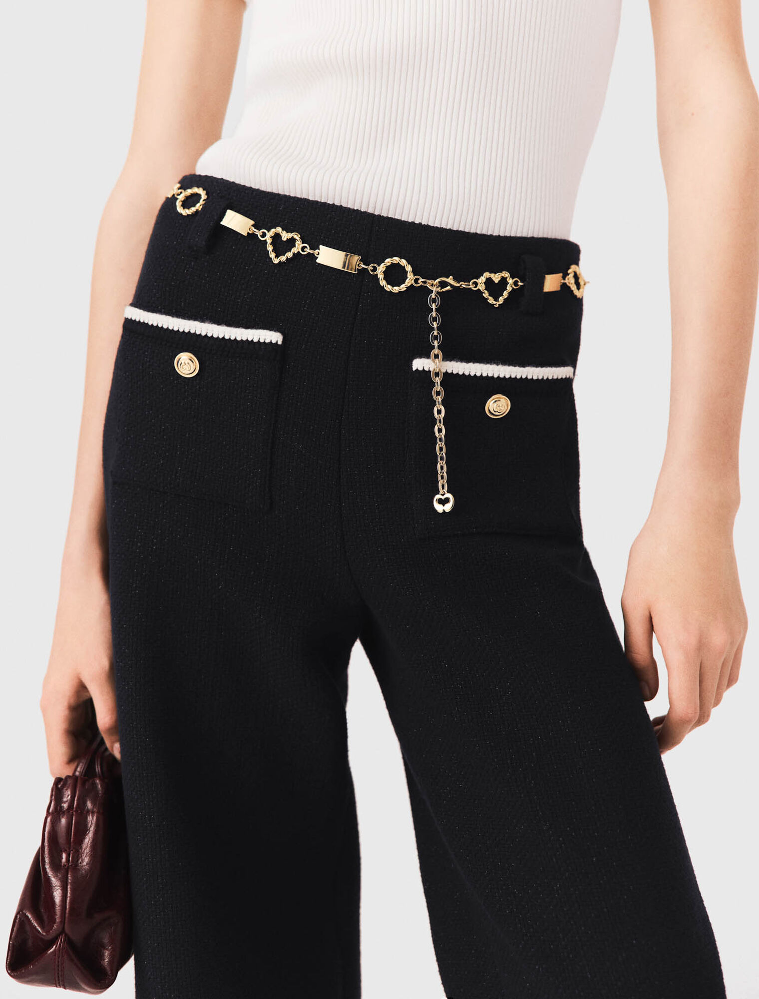 Pantalon tweed lurex