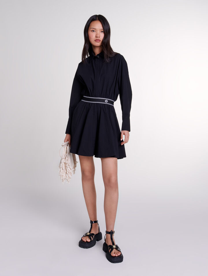 Robe chemise courte élastiquée