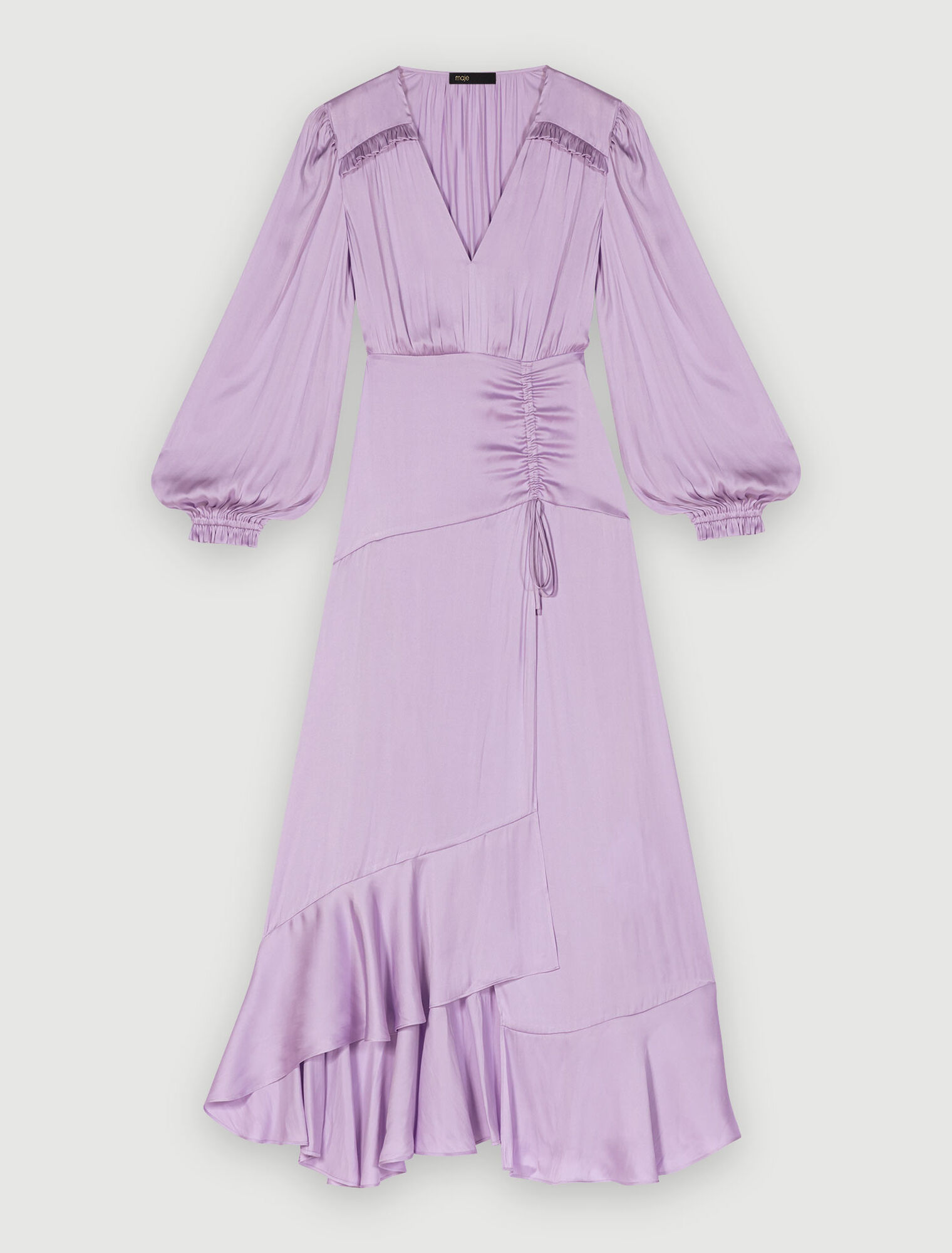 Robe longue fluide satinée