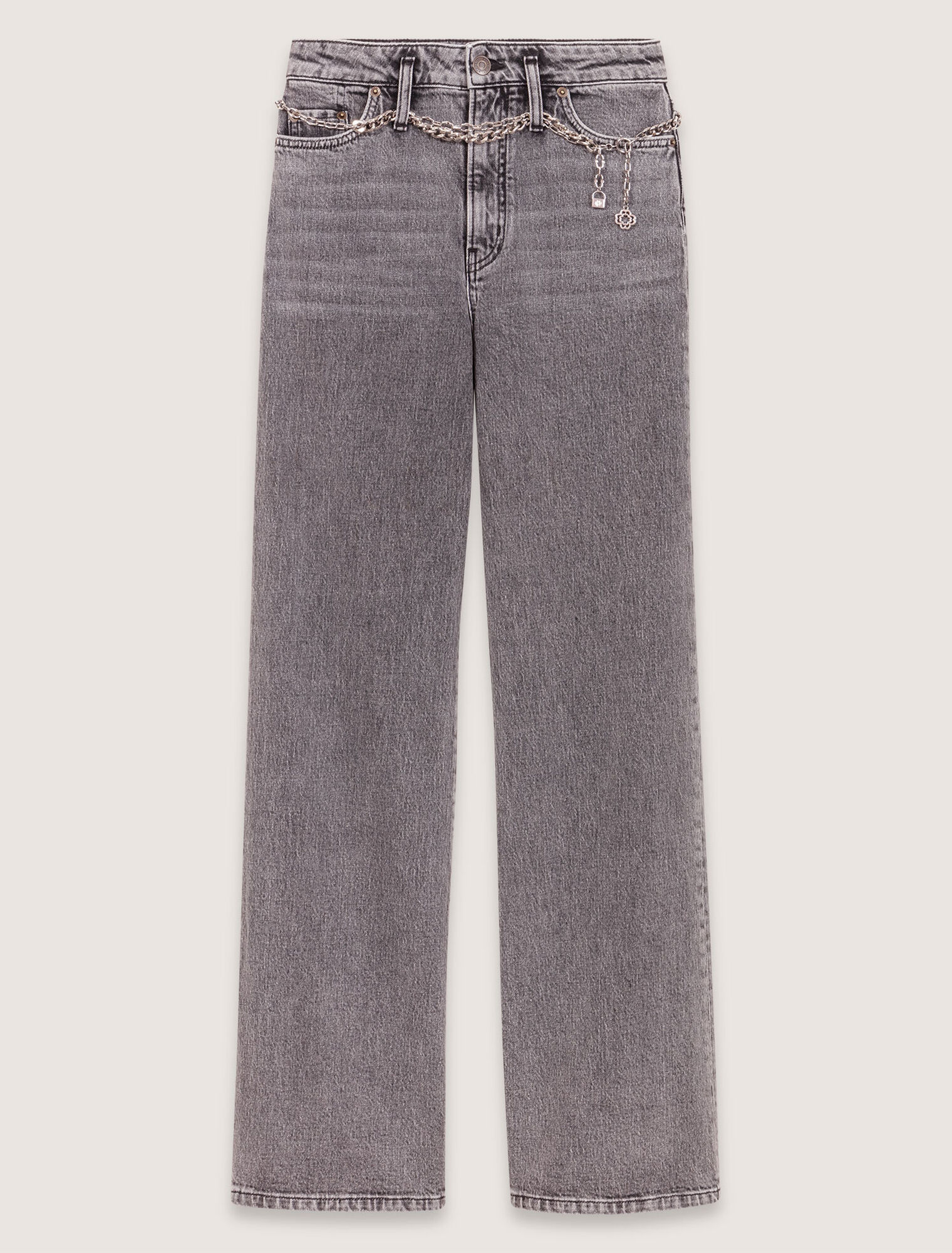 Jean large &agrave; ceinture maillons