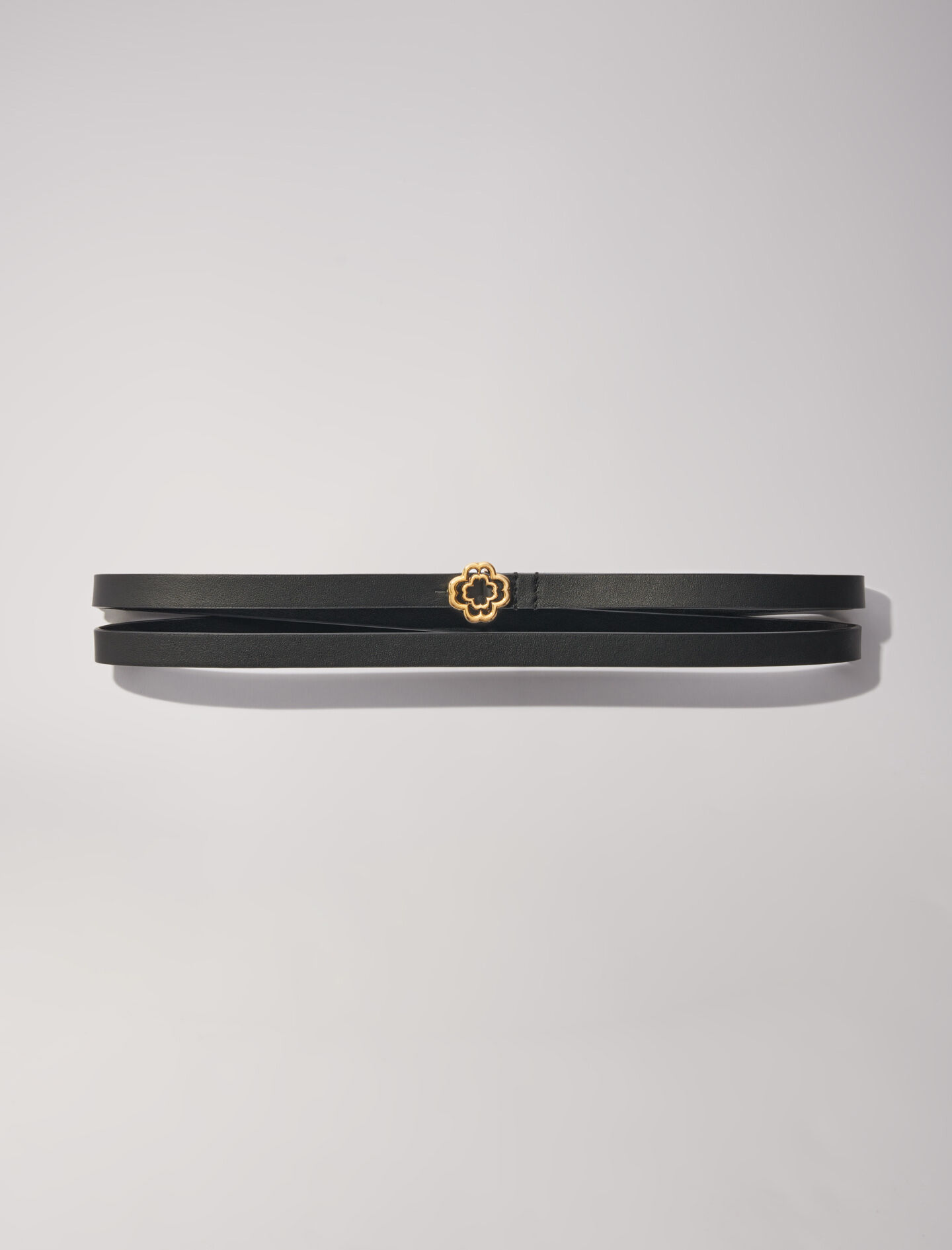 Ceinture fine en cuir double tour Ceintures fines Maje