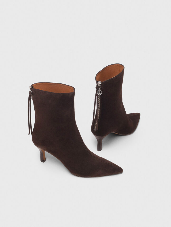Bottines zipp&eacute;es en su&egrave;de