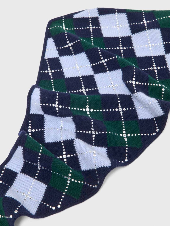 Foulard triangle argyle en laine