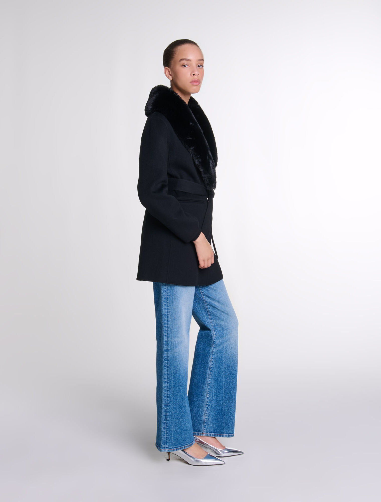 Manteau mi-long double face