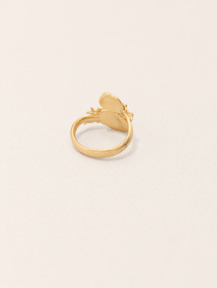 Bague double ananas à strass