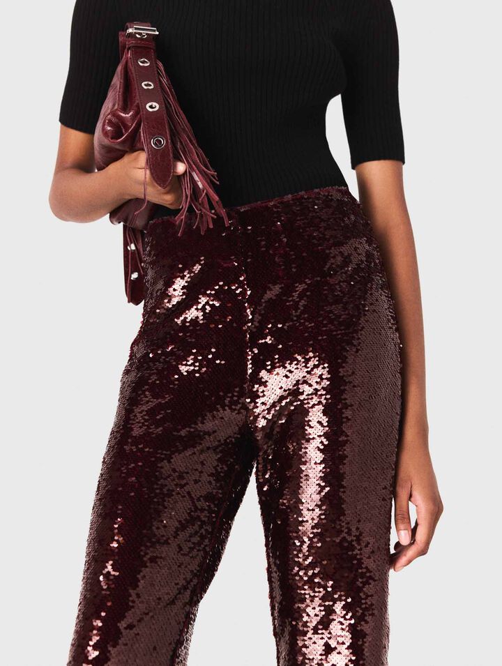 Pantalon brodé de sequins
