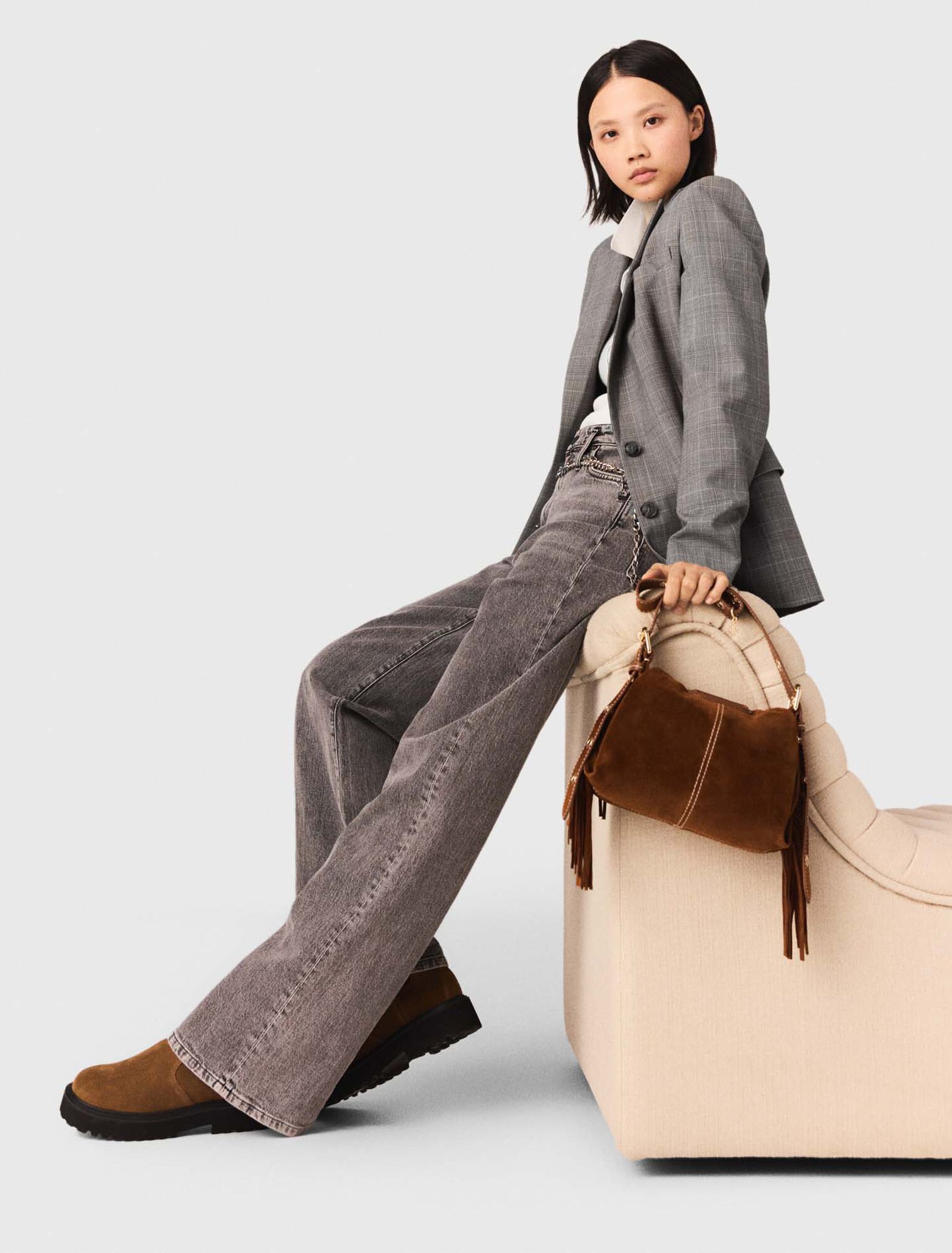 Jean large &agrave; ceinture maillons