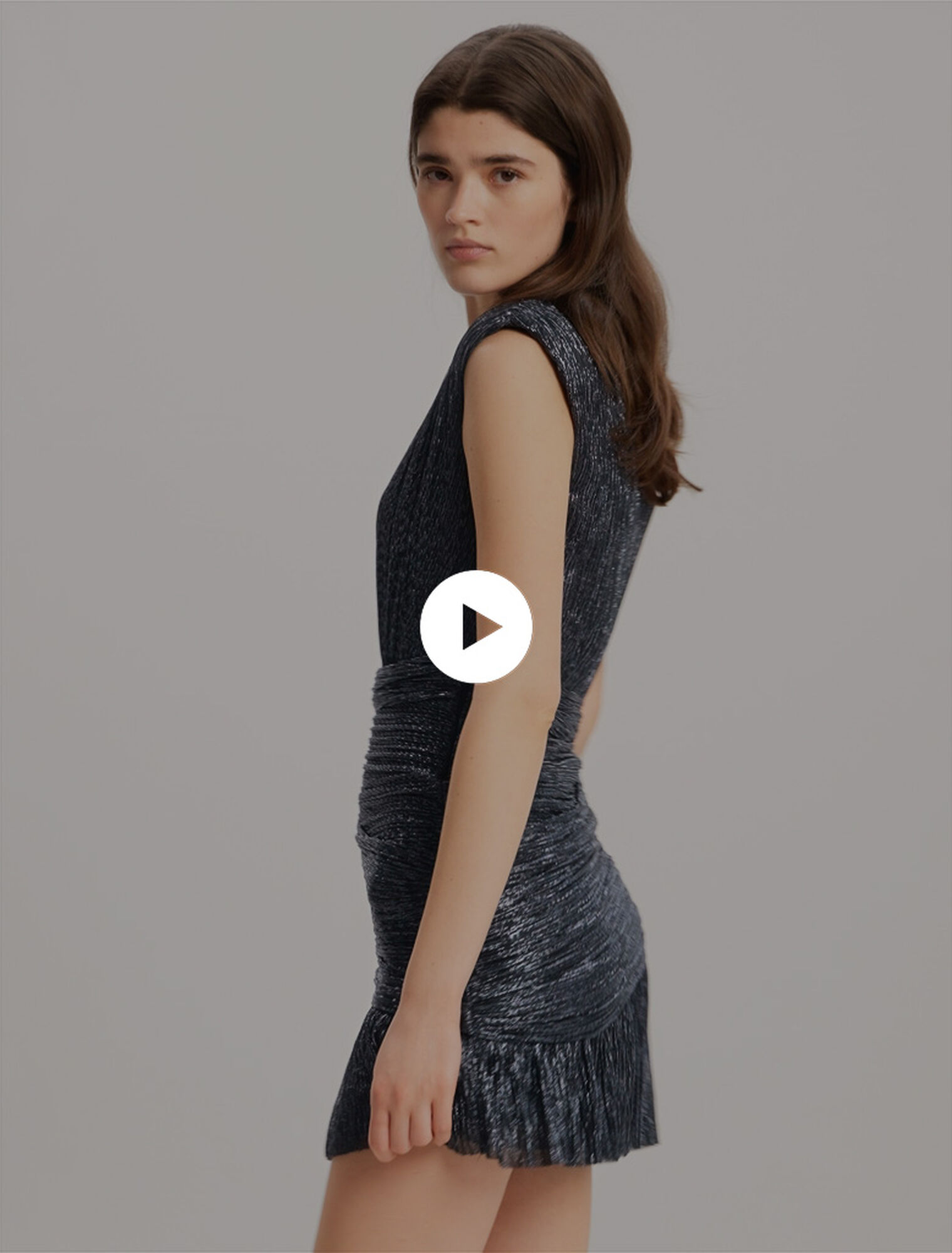 Robe courte métallisée
