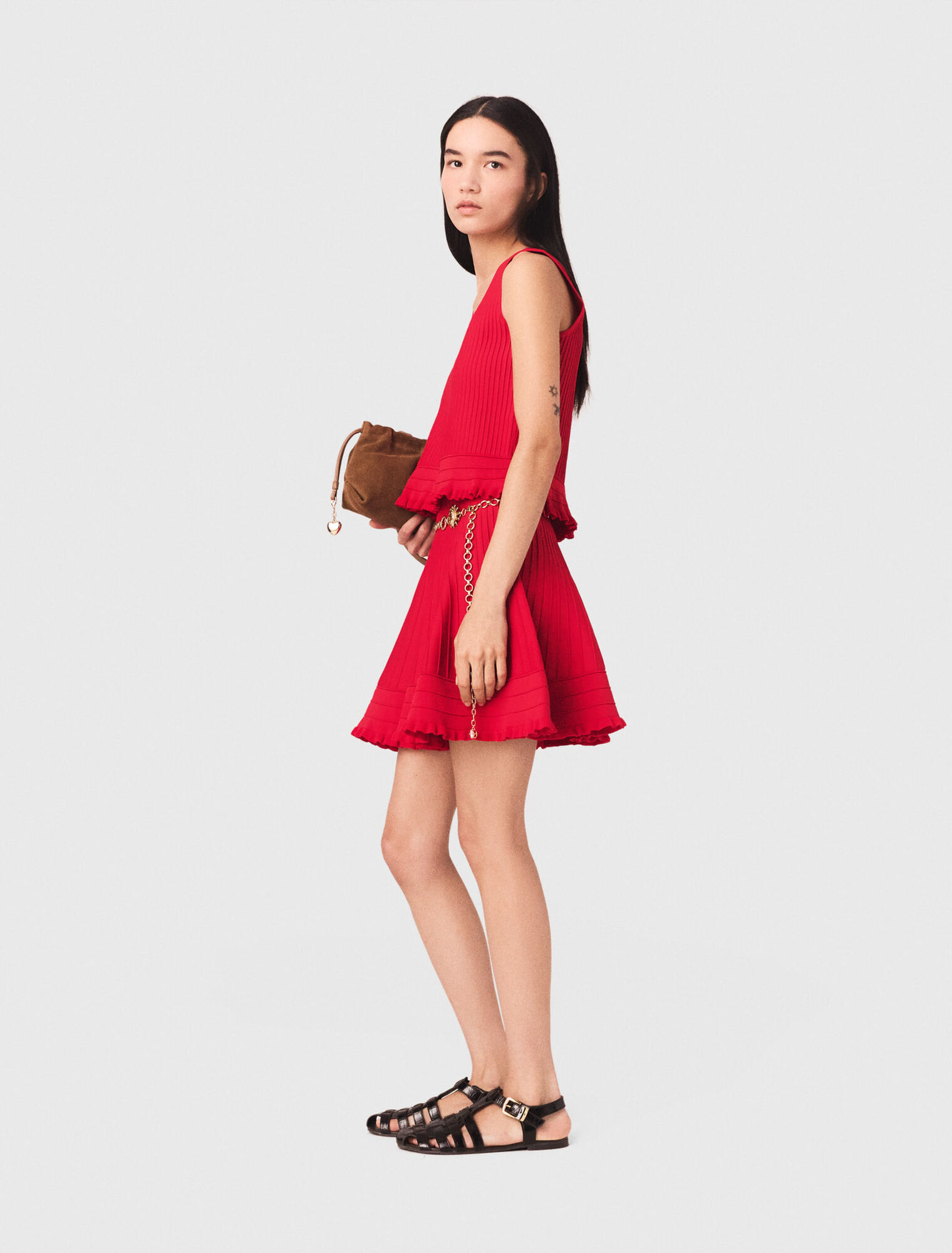 Top en maille avec volants