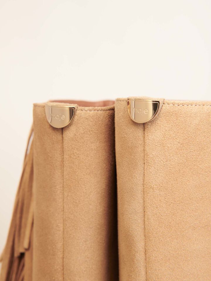 Bottes western en suède à franges