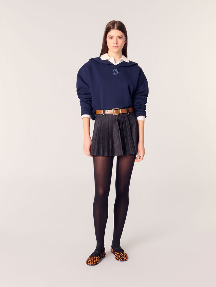 Sweatshirt court avec broderie