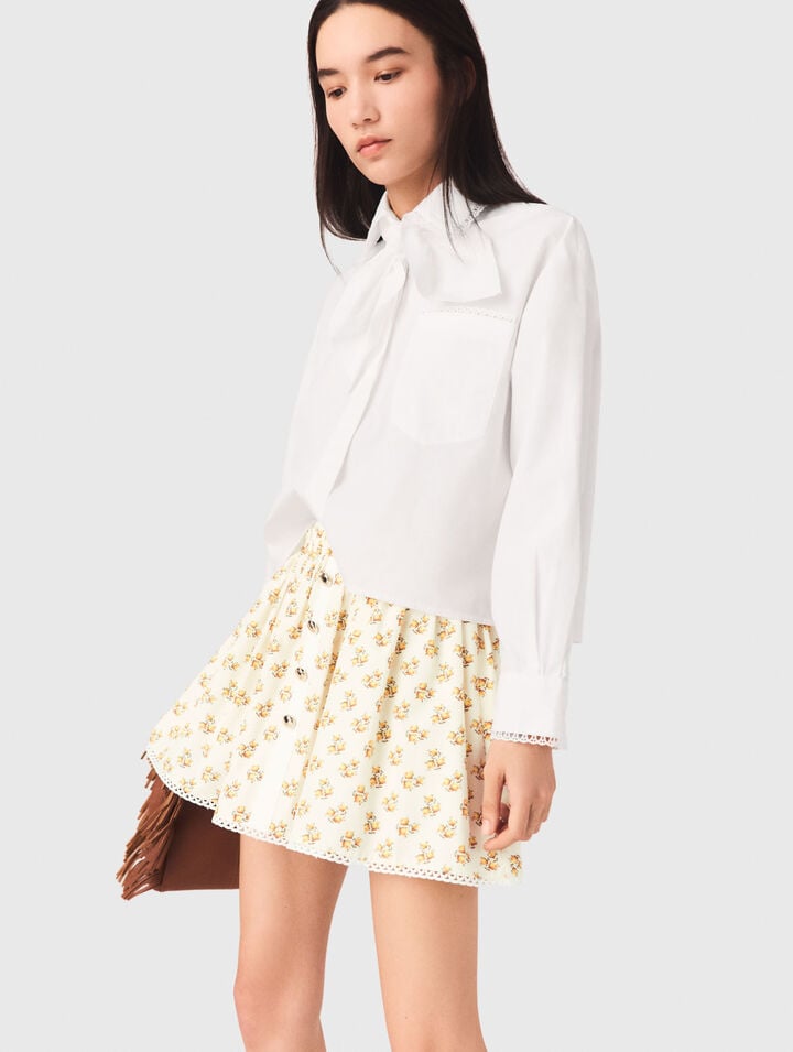 Jupe imprim&eacute;e et galon croquet