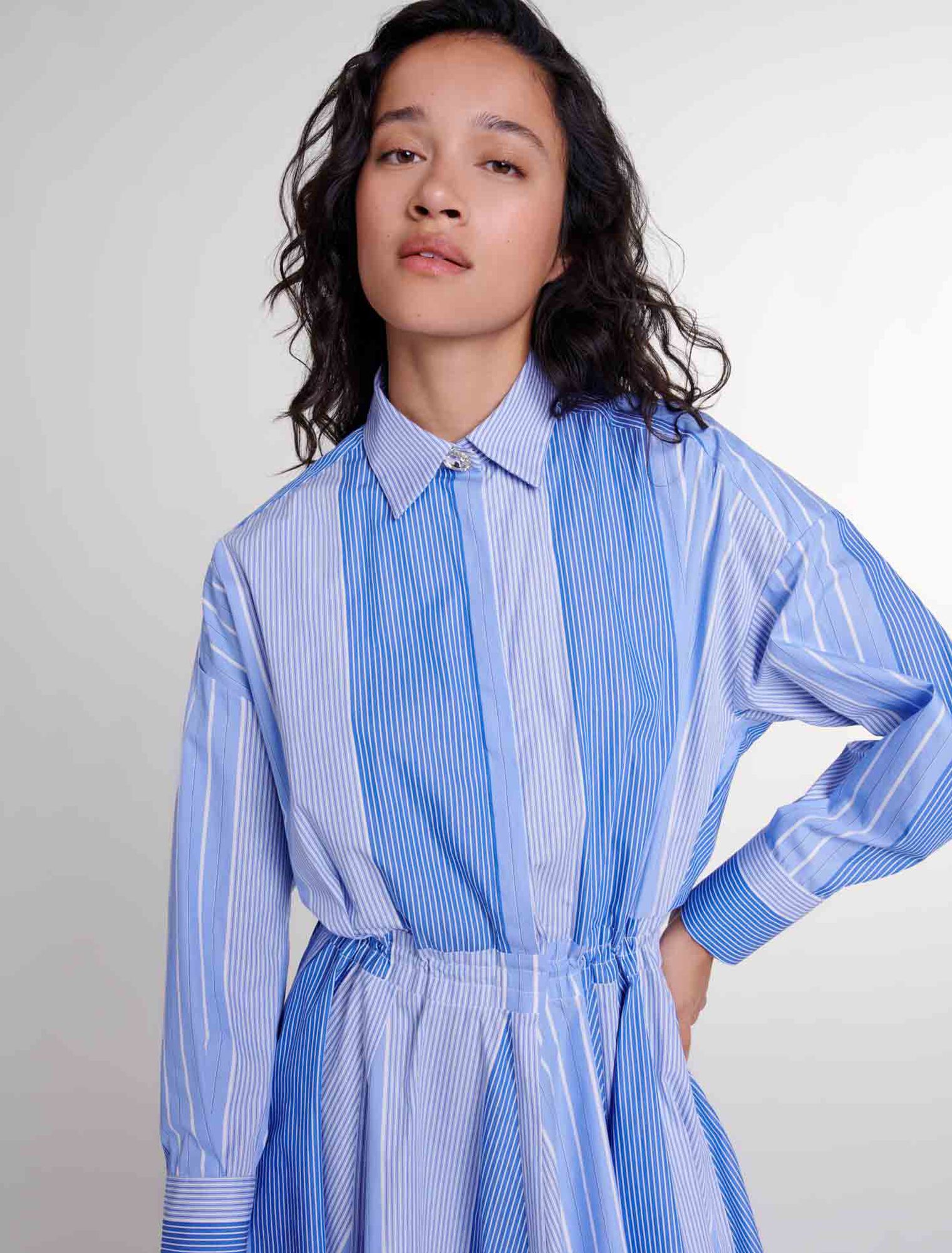 Robe longue loose à rayures 