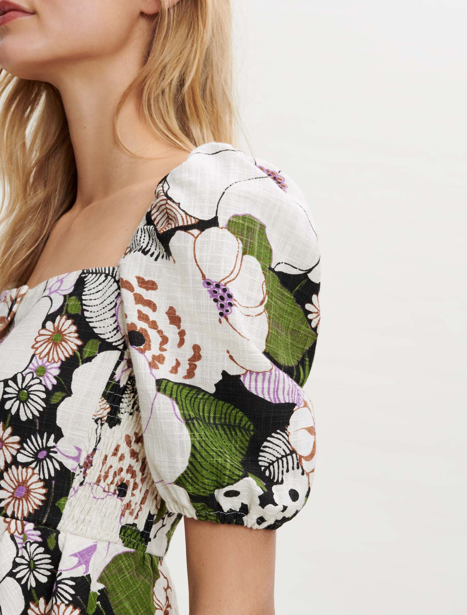 Top imprimé à fleurs 70's