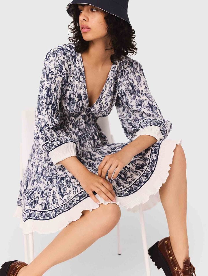 Robe plissée imprimée