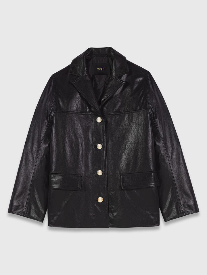 Veste en cuir matelassé 