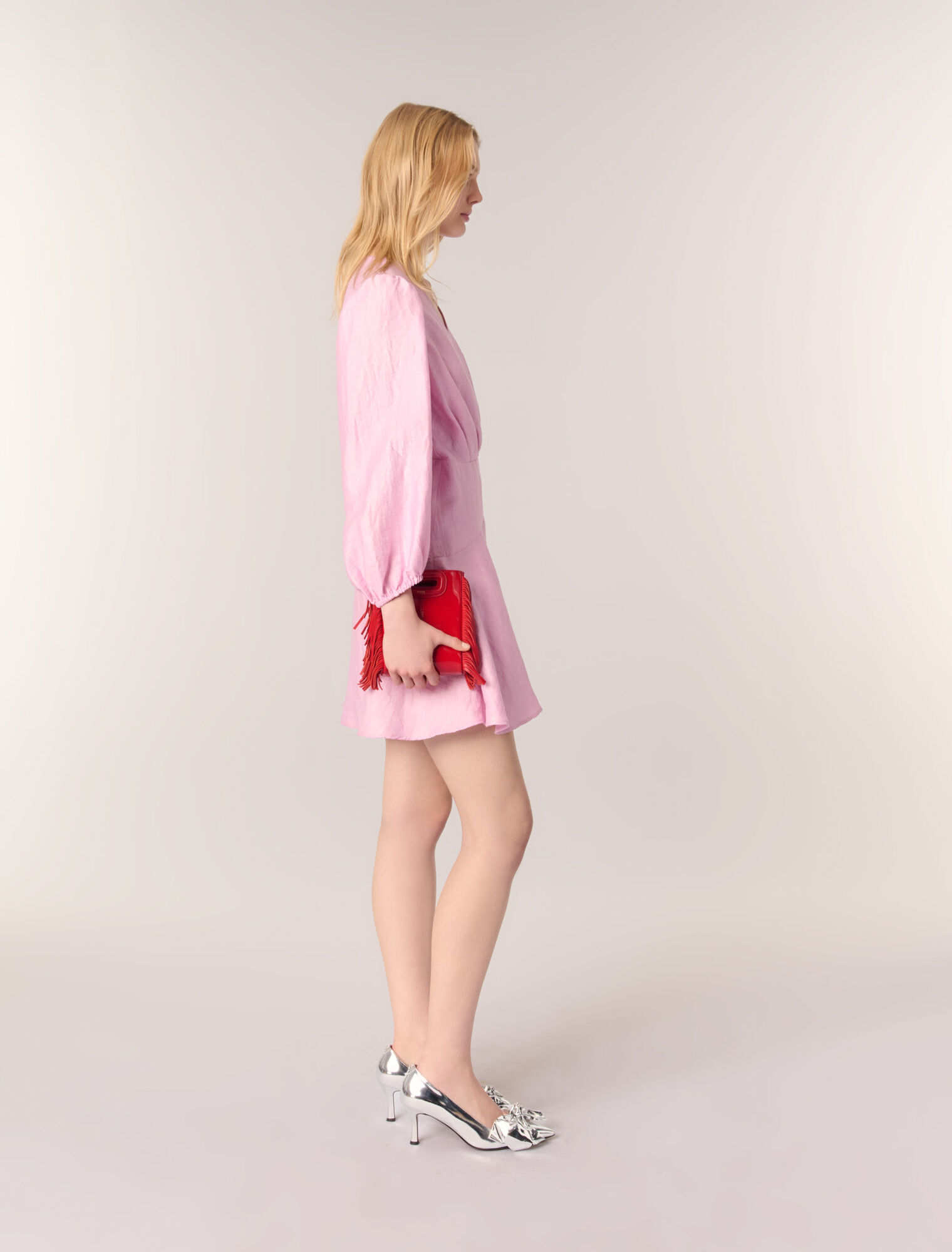 Robe portefeuille en lin