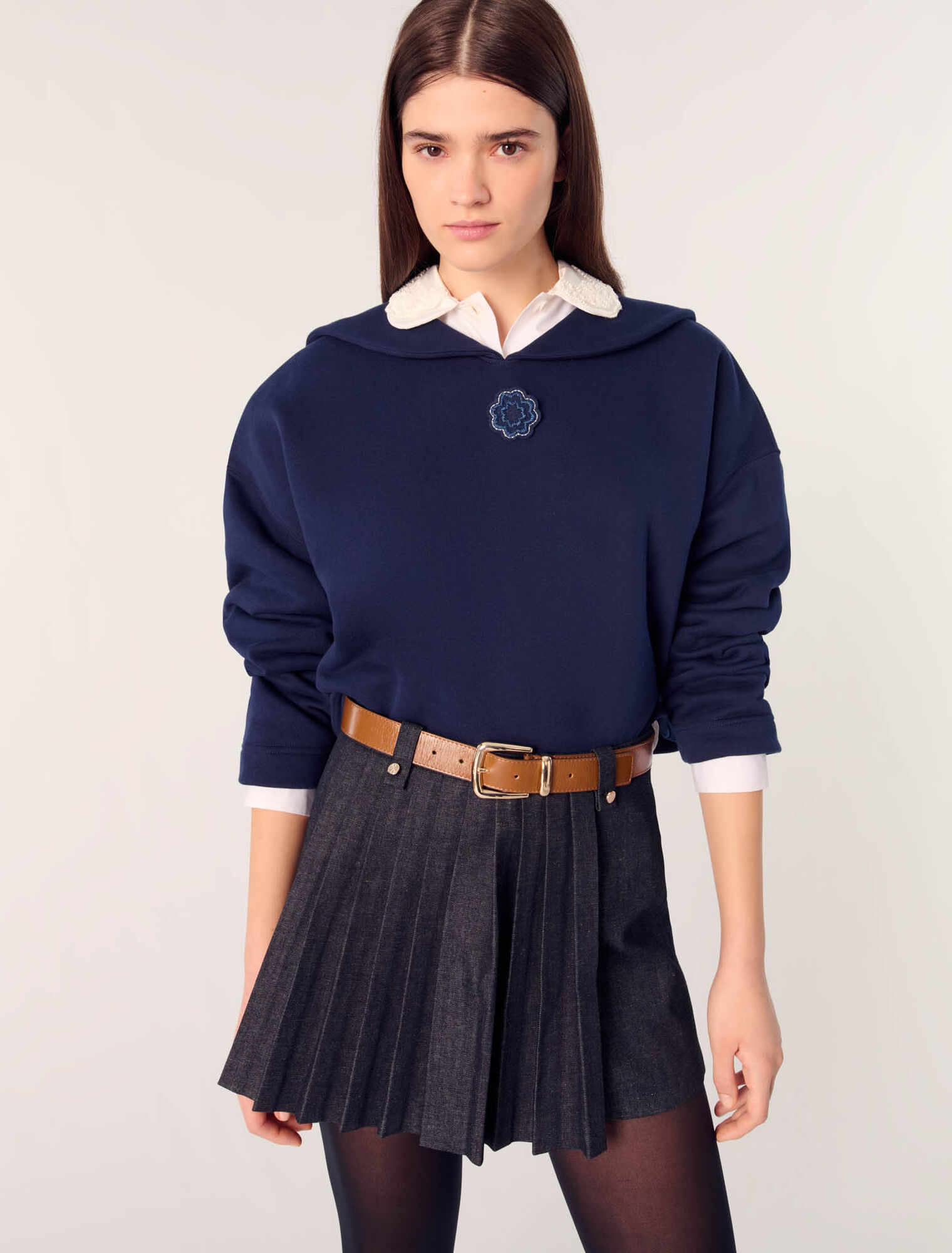 Sweatshirt court avec broderie