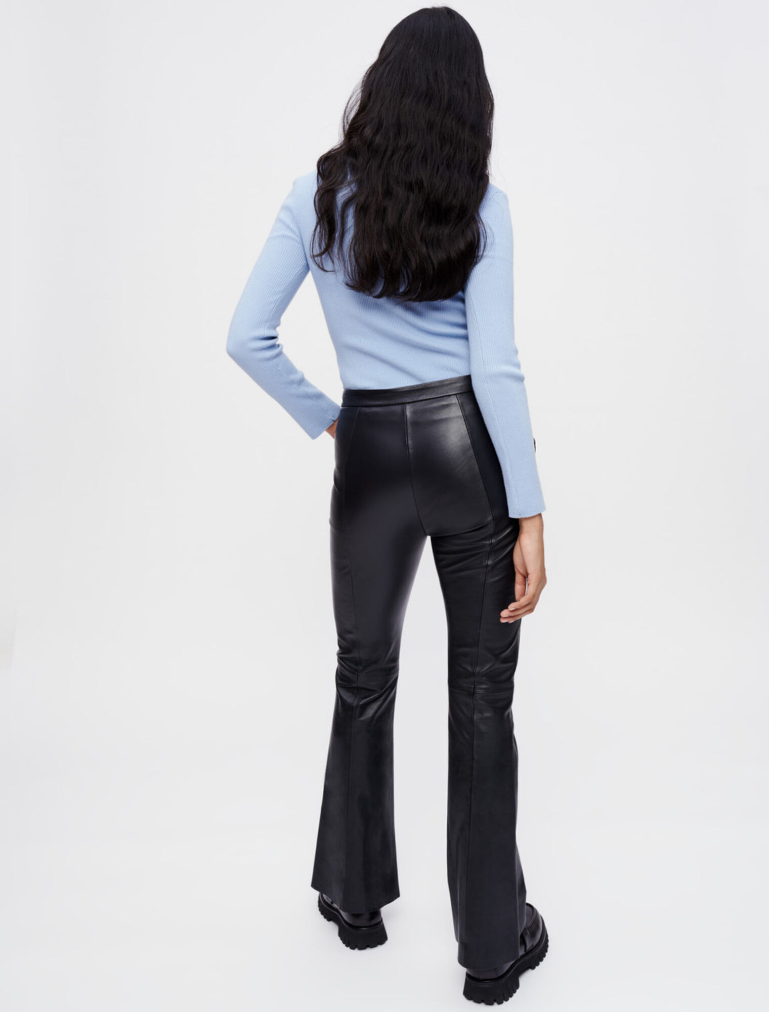 Pantalon en cuir noir