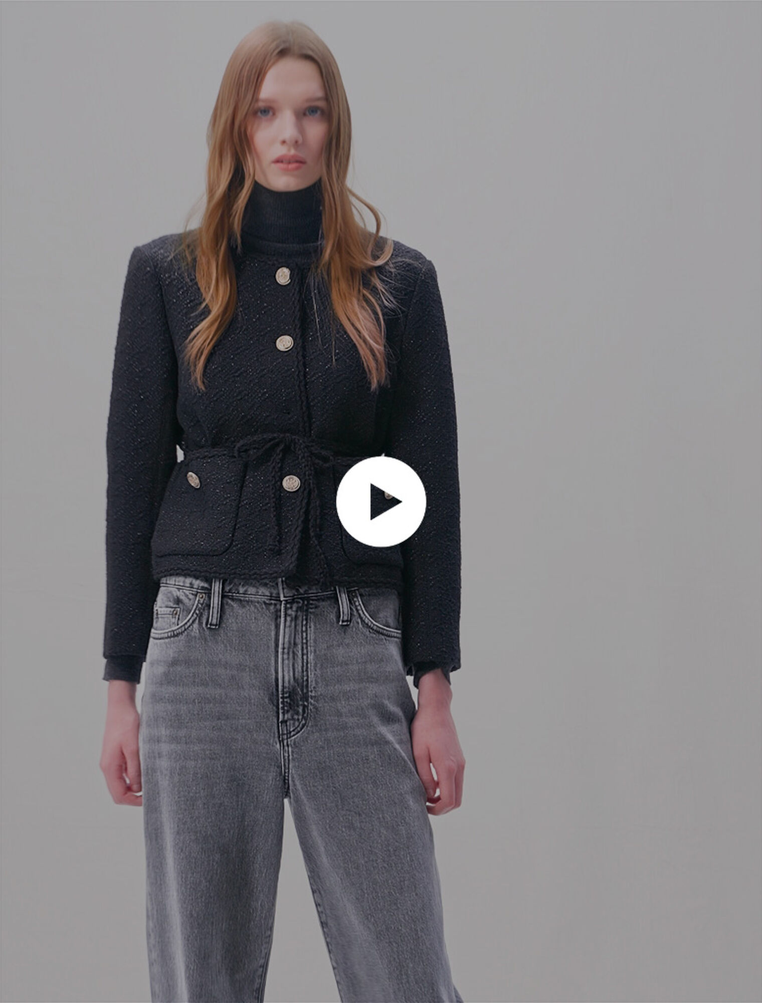 Veste ceinturée en tweed