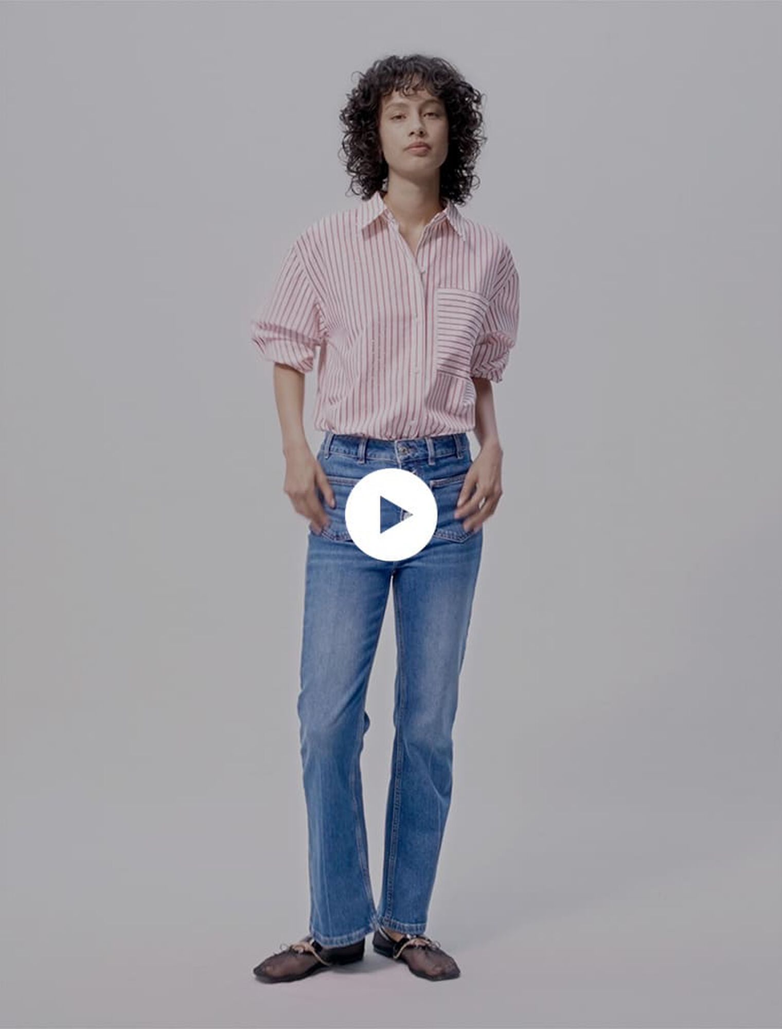 Chemise strassée à rayures