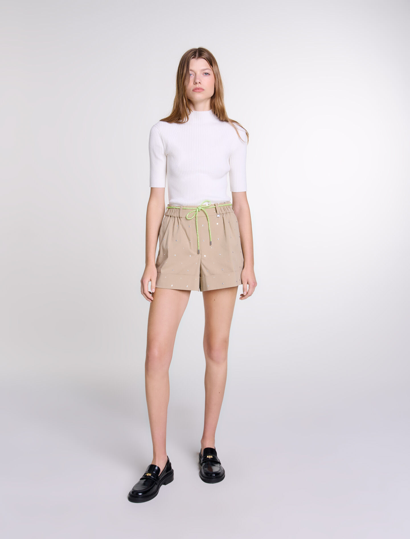 Short cloute en coton Shorts Maje