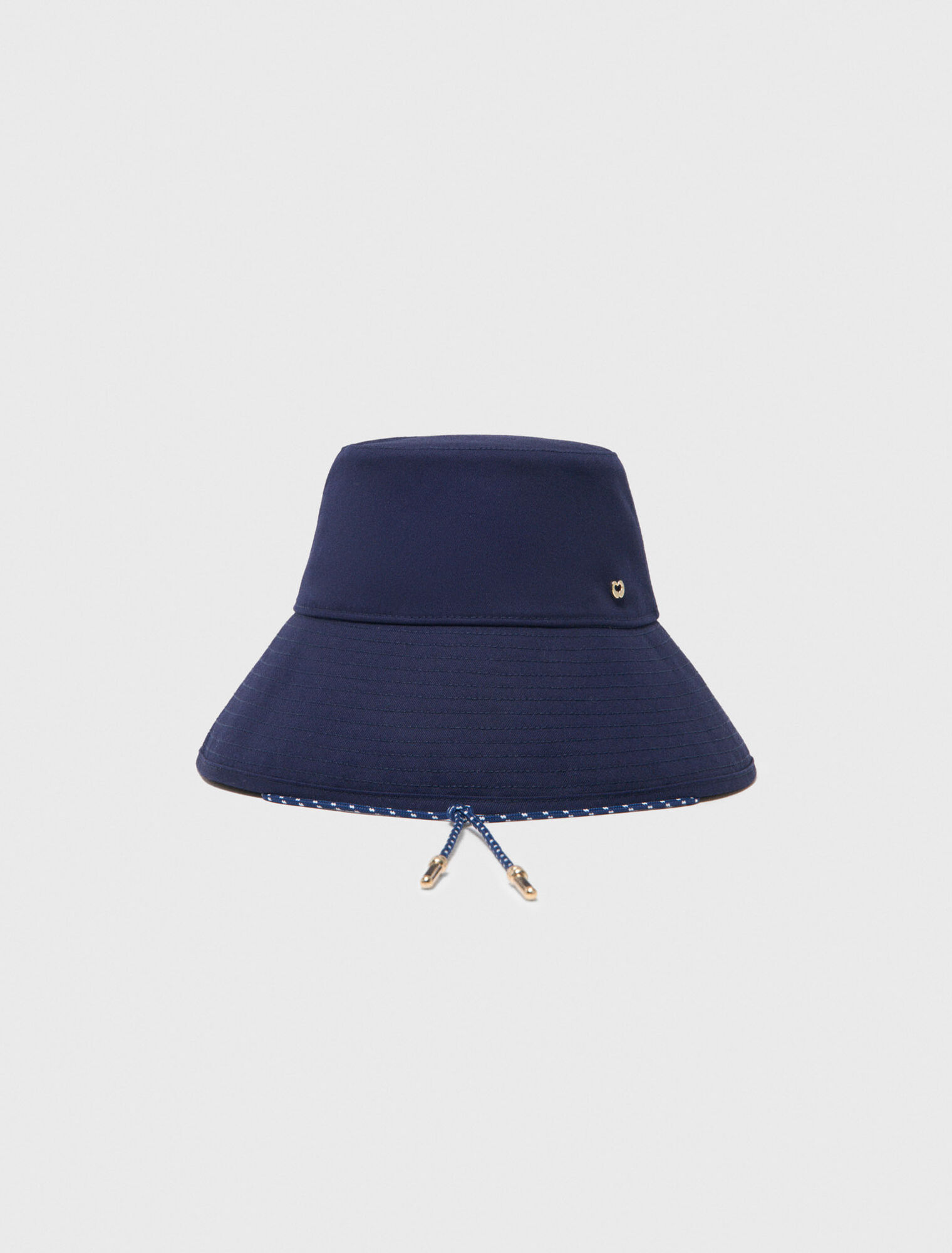 Capeline en coton &agrave; cordons