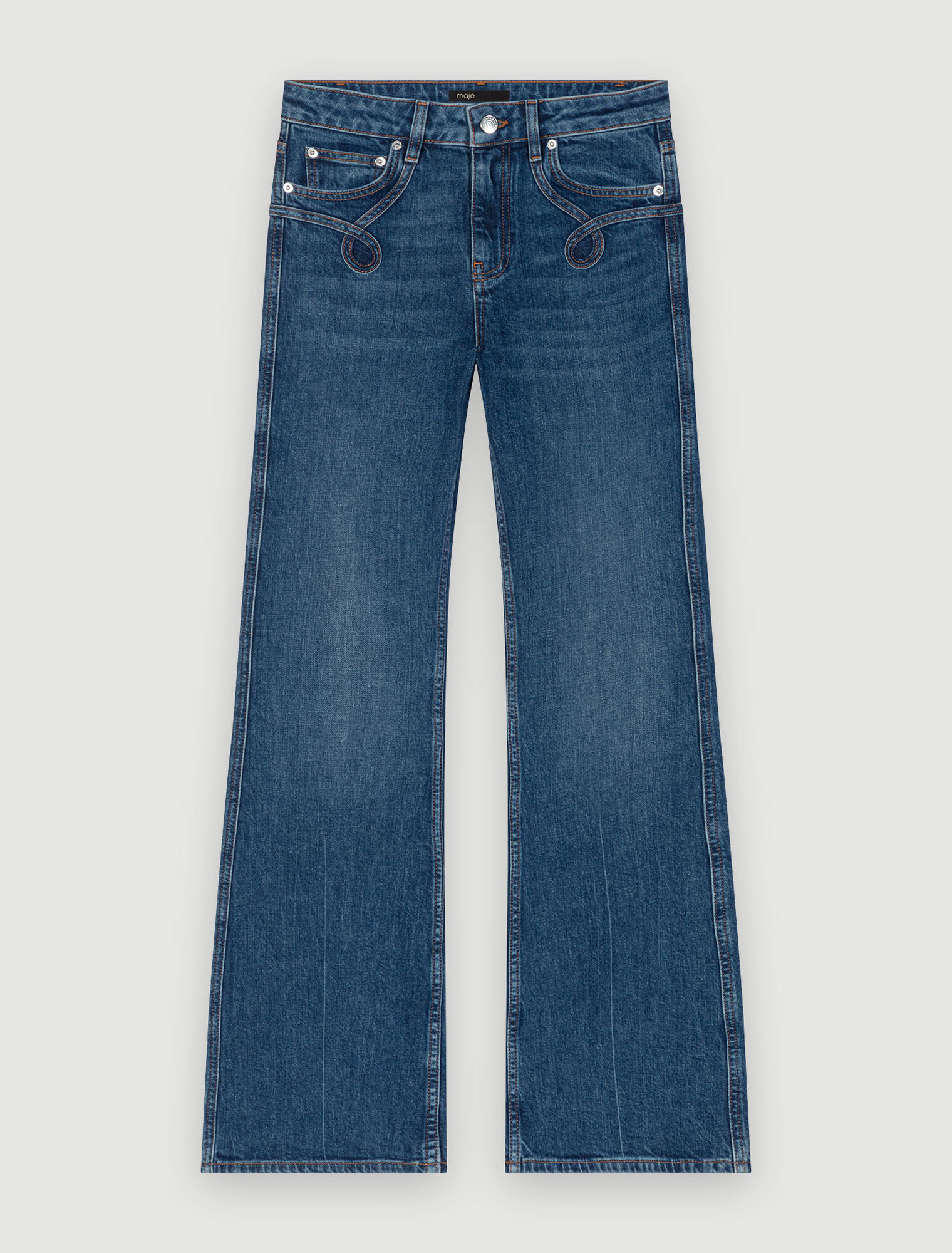 Jean flare à poches brodées