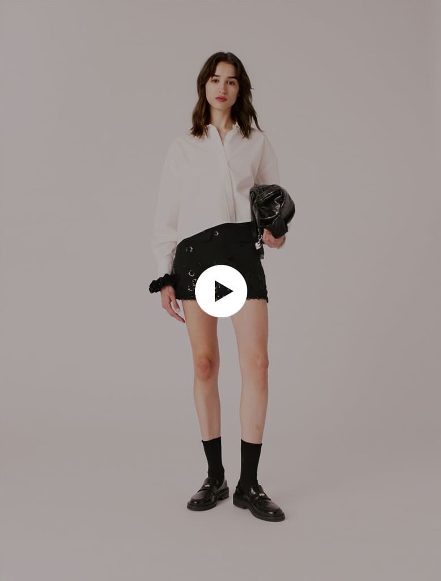 Short trompe l'œil brodé