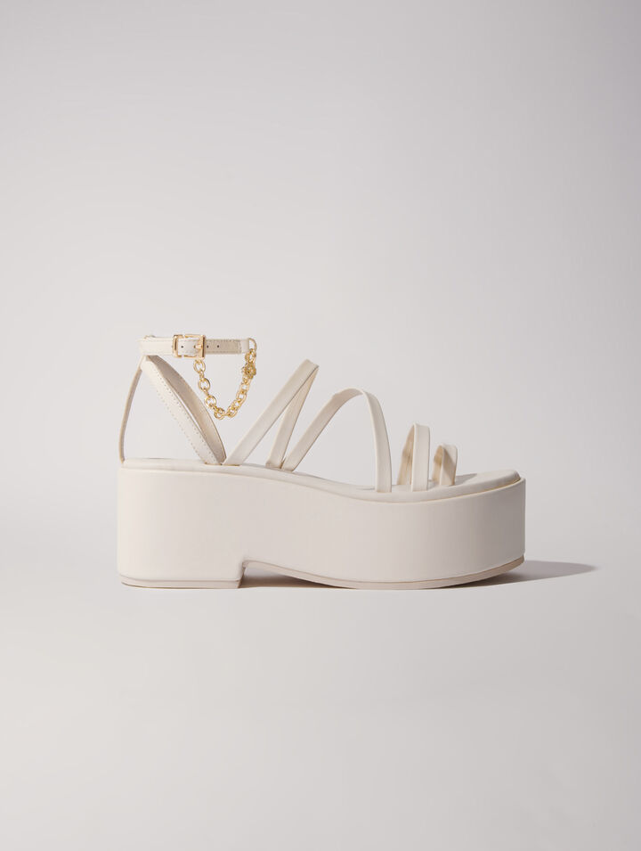Sandales compensées en cuir