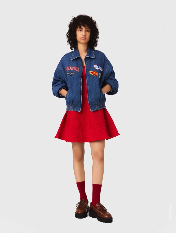 Veste denim oversize brodé