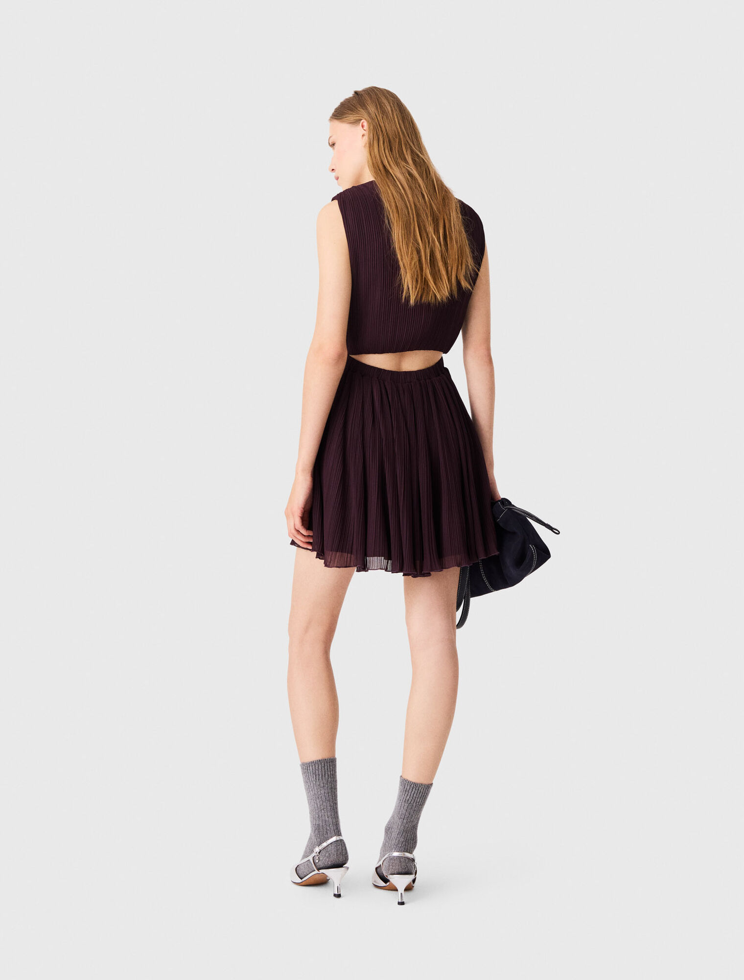 Robe patineuse courte pliss&eacute;e