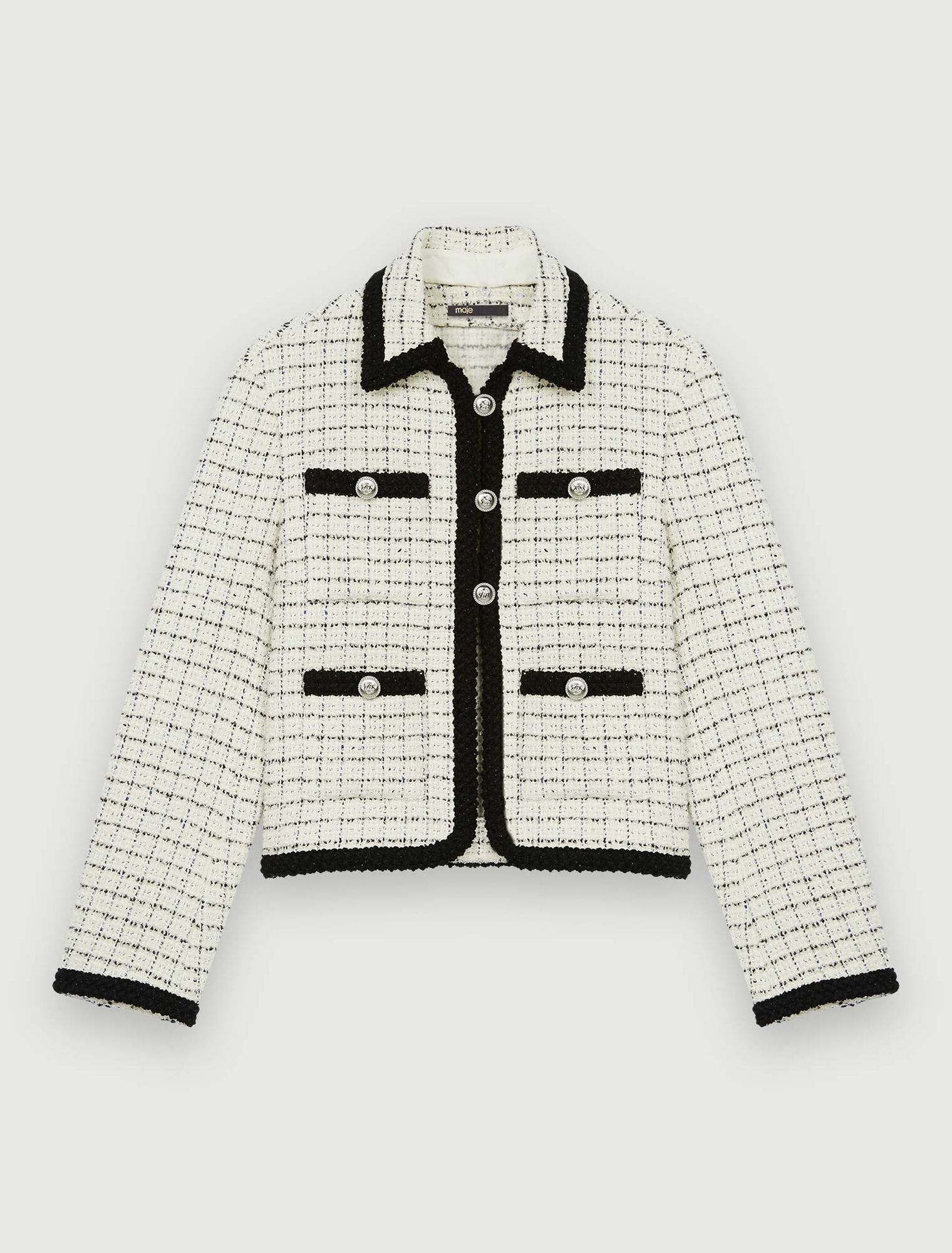 Veste en tweed chiné à motifs carreaux