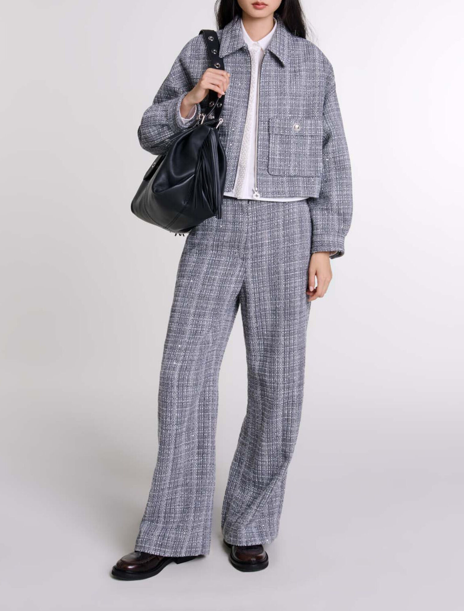 Blouson court en tweed