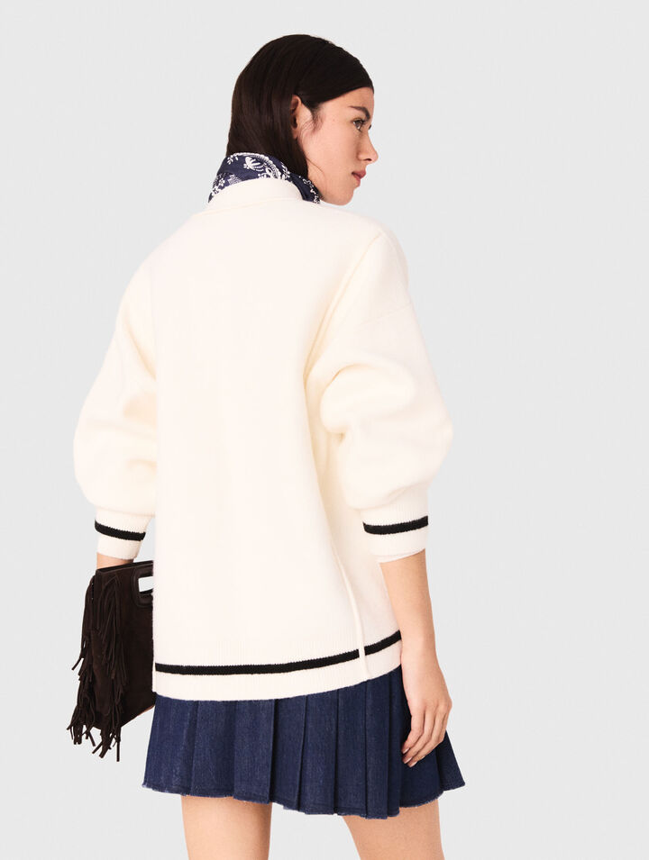 Cardigan long avec broderie