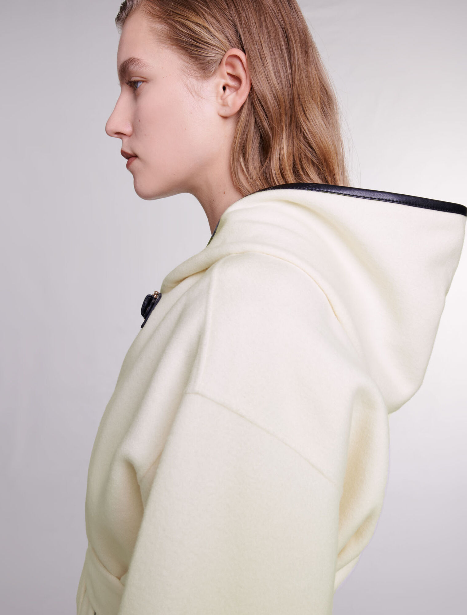 Manteau effet cape en laine