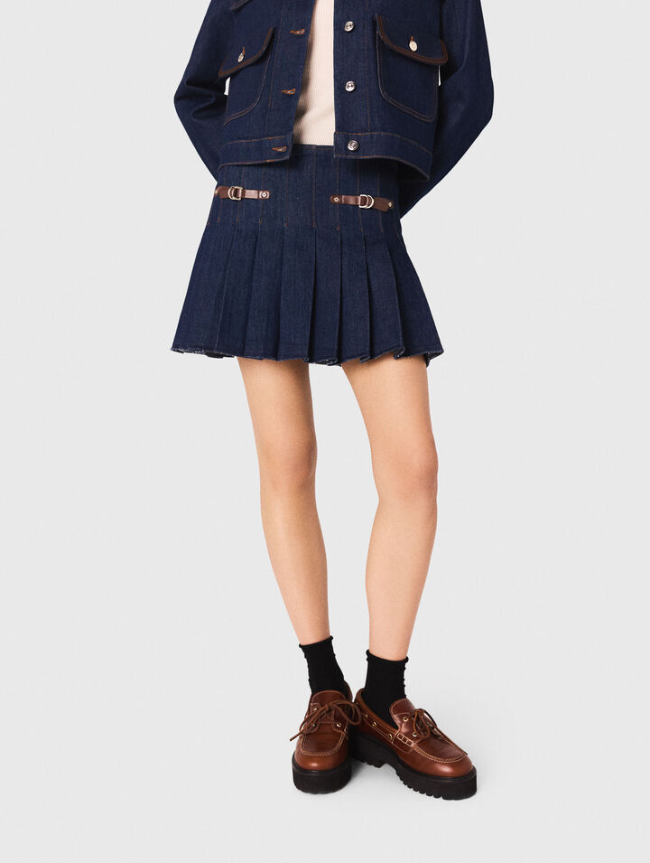 Jupe courte en denim avec doublure