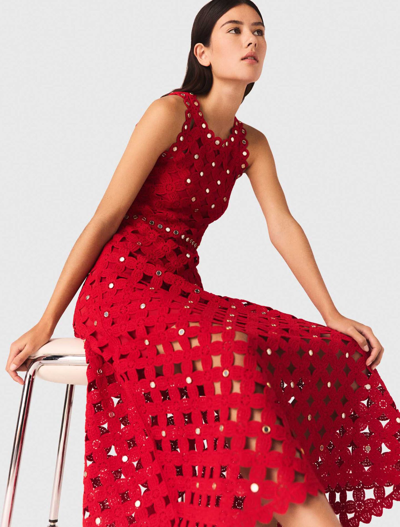 Robe en crochet avec miroirs