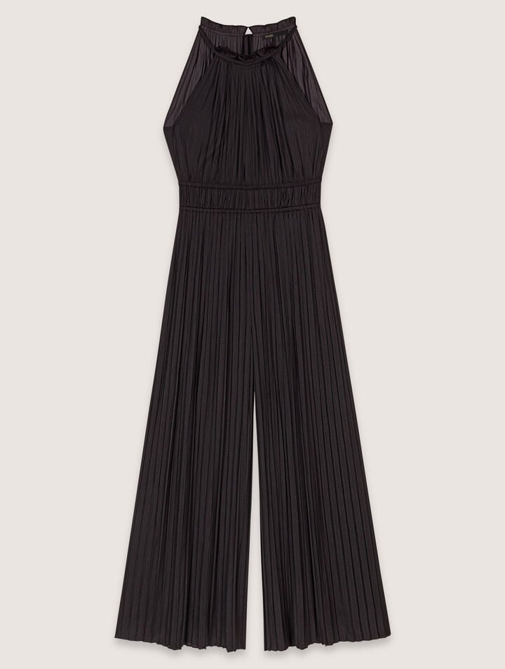 Maje Pleated Trouser Suit In Noir
