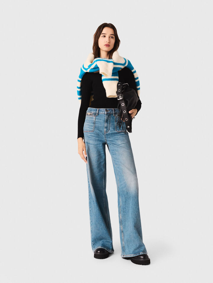 Jean flare avec chaîne