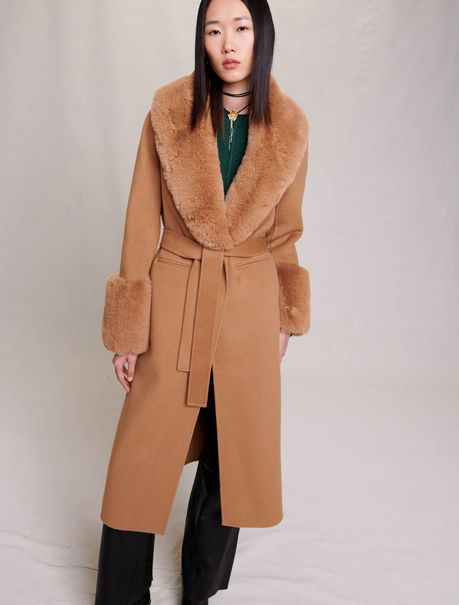 Manteau long en laine