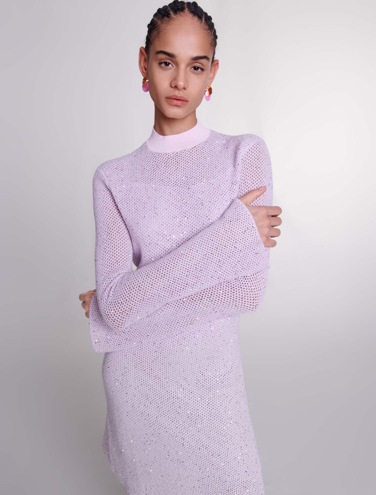 Robe en maille semi-transparente