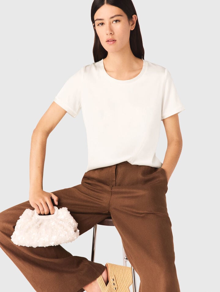 Top manches courtes en soie