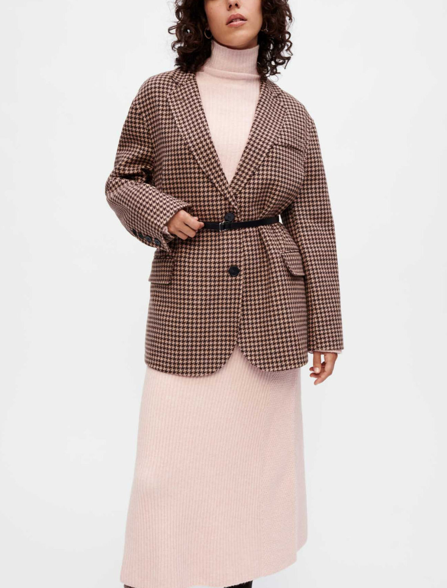 Manteau oversize en pied de poule